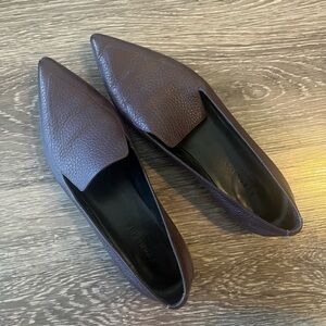 Everlane Leather Boss Flats in Burgendy